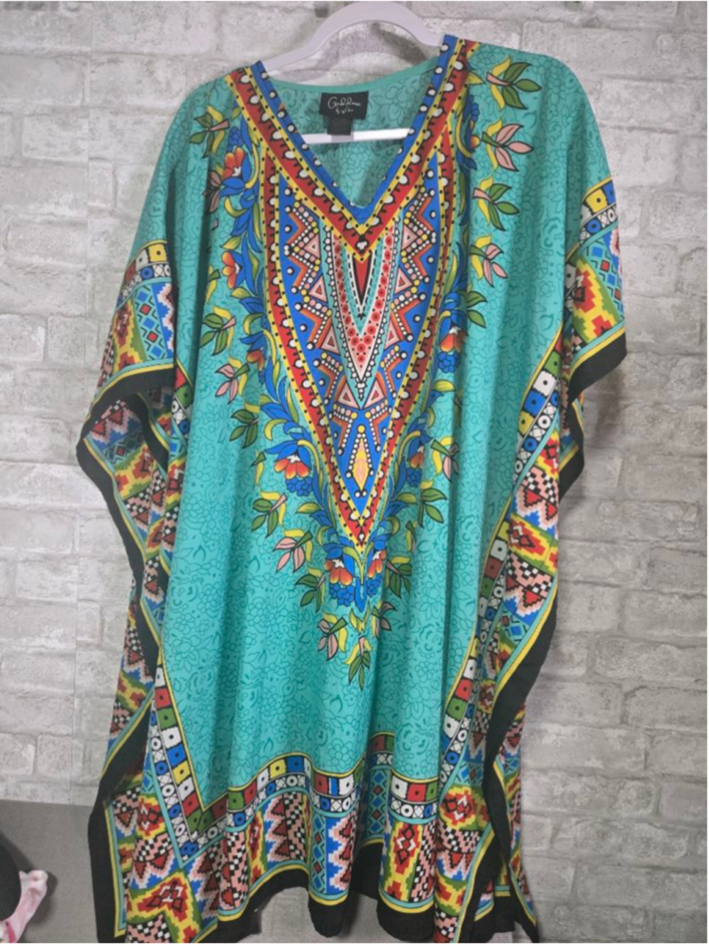 Goddess by Winlar Teal Multi-color Kaftan One Size